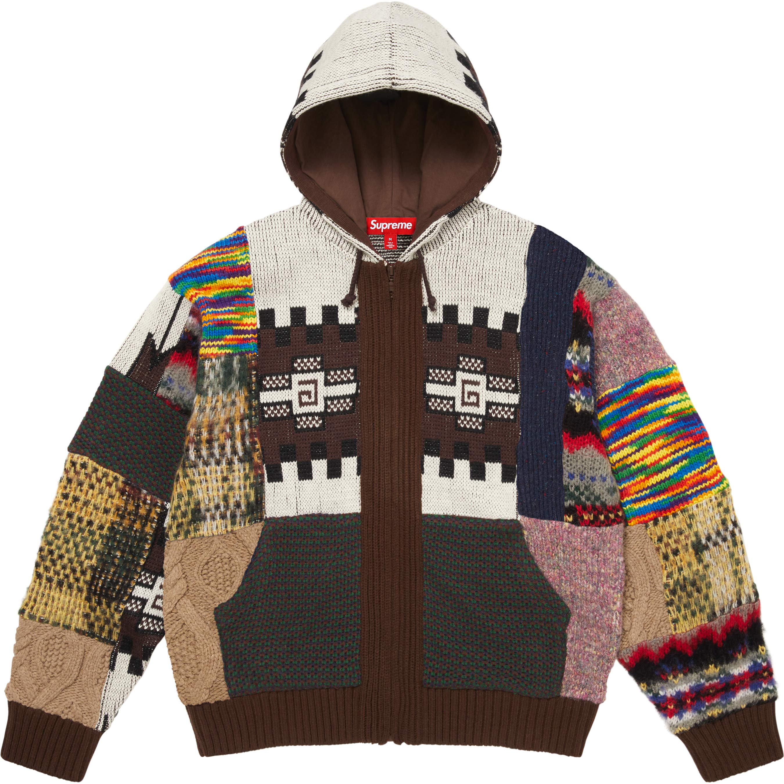 Patchwork Zip Up Hooded Sweater view 2